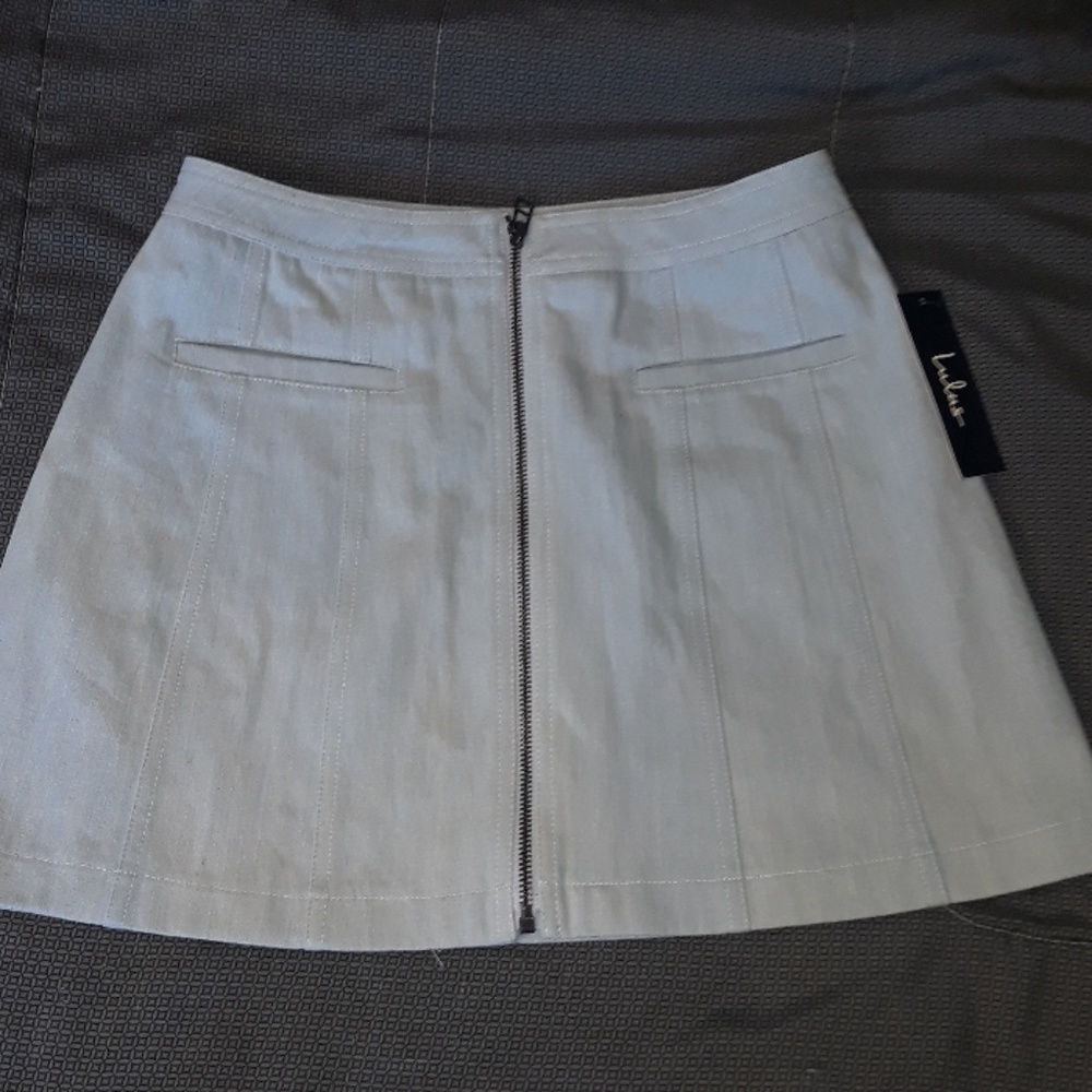 Lulus light blue cotton zip up skirt. Small.